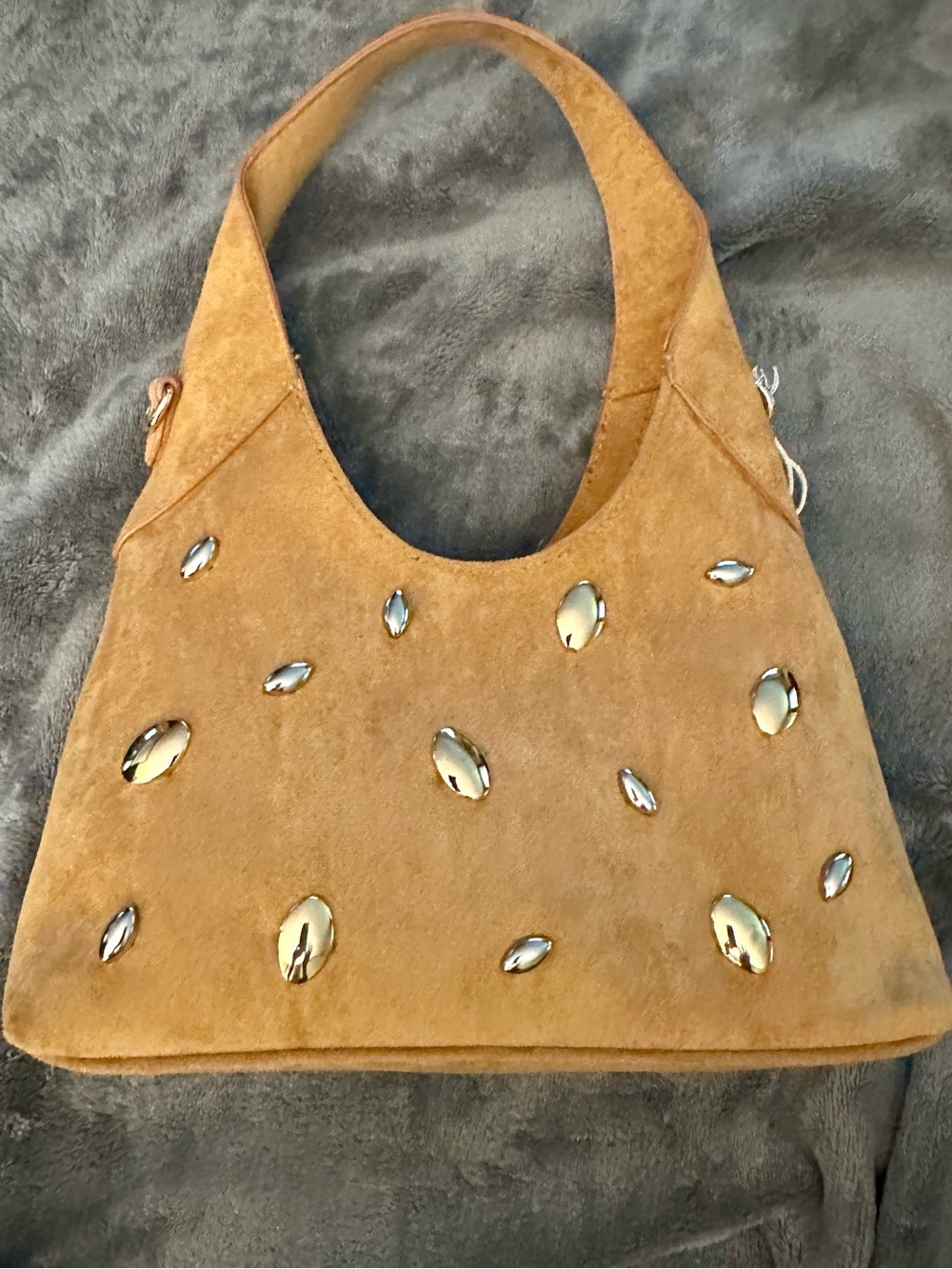 🔴 Universal Thread Structured Tan Small Shoulder Bag with Metallic Studs